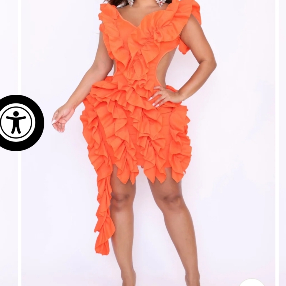 Orange Ruffled Dress